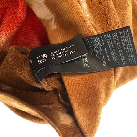 ALANUI: Men's Orange/Brown Tie Dye Cotton Hoodie - Small - Picture 8 of 8